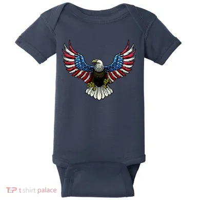 Patriotic Eagle Illustration Baby Bodysuit
