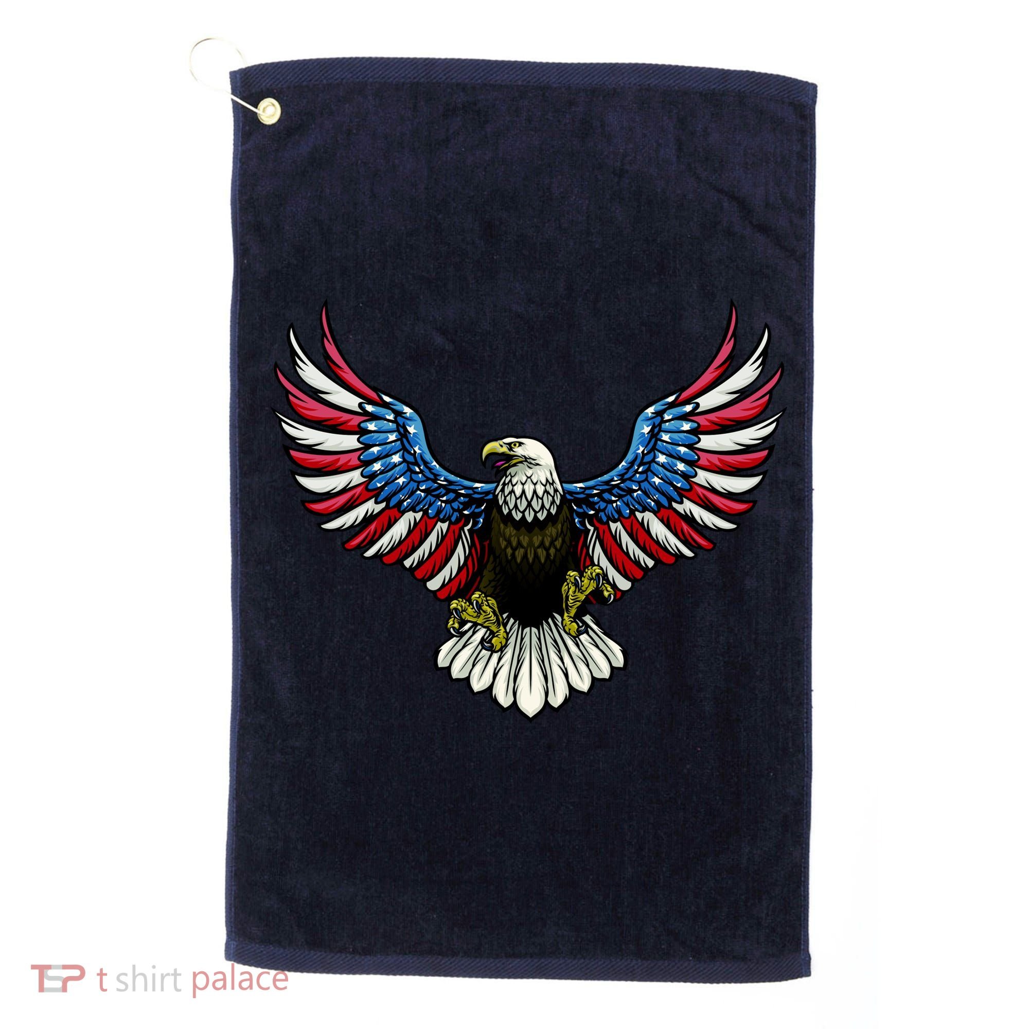 Patriotic Eagle Illustration Golf Towel