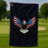 Patriotic Eagle Illustration Golf Towel thumb 1