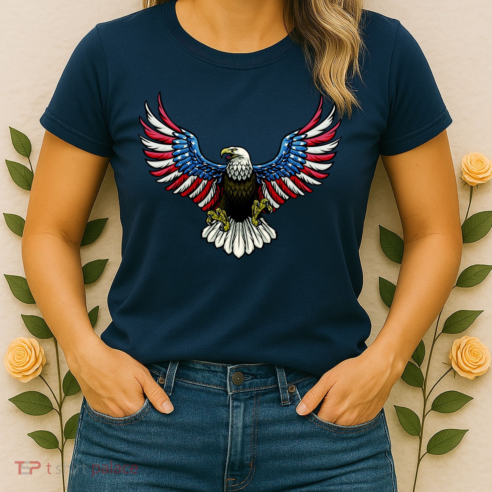 Patriotic Eagle Illustration Women's T-Shirt