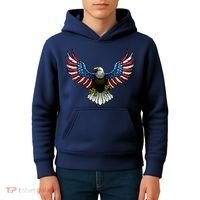 Patriotic Eagle Illustration Kids Hoodie thumb 4