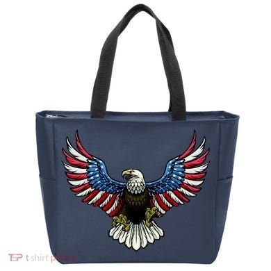 Patriotic Eagle Illustration Tote Bag