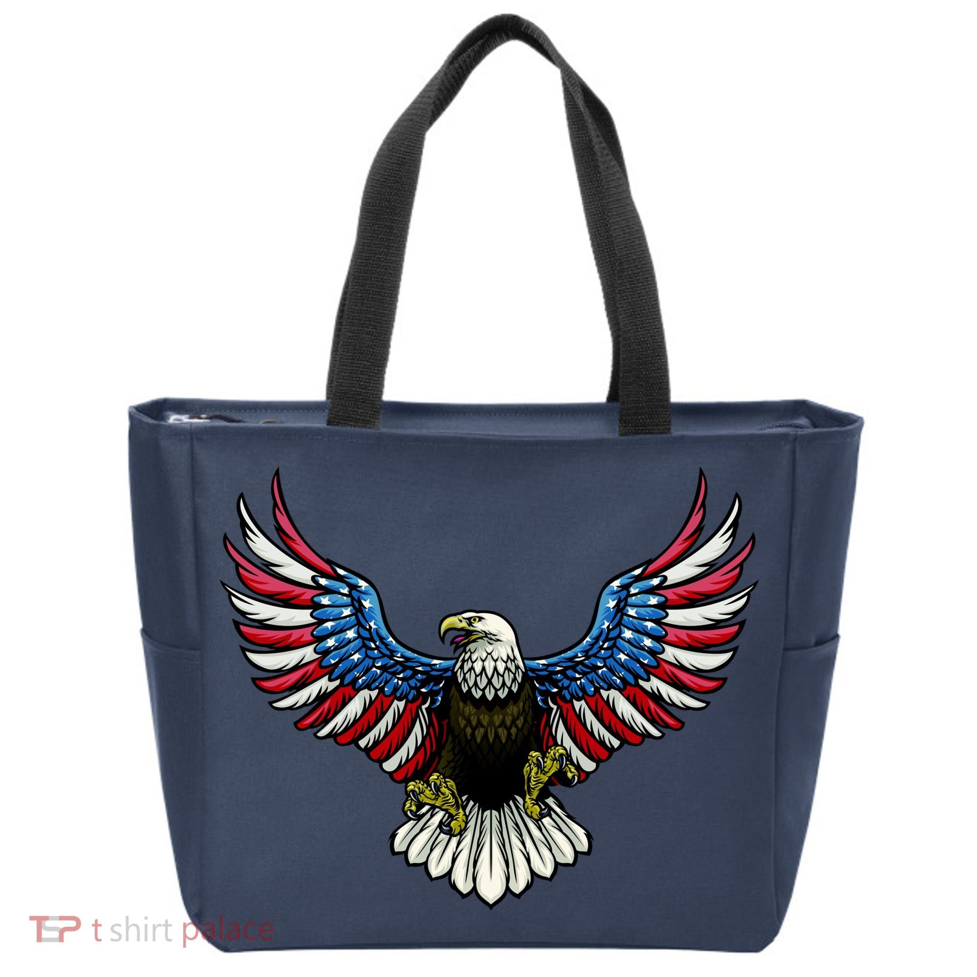 Patriotic Eagle Illustration Tote Bag