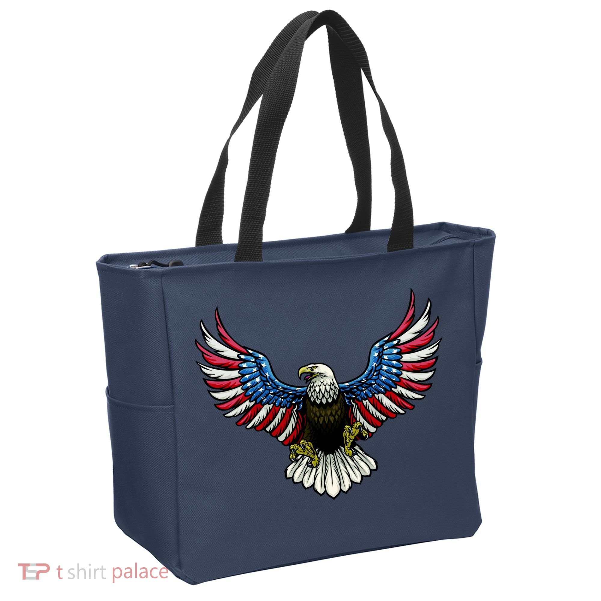 Patriotic Eagle Illustration Tote Bag
