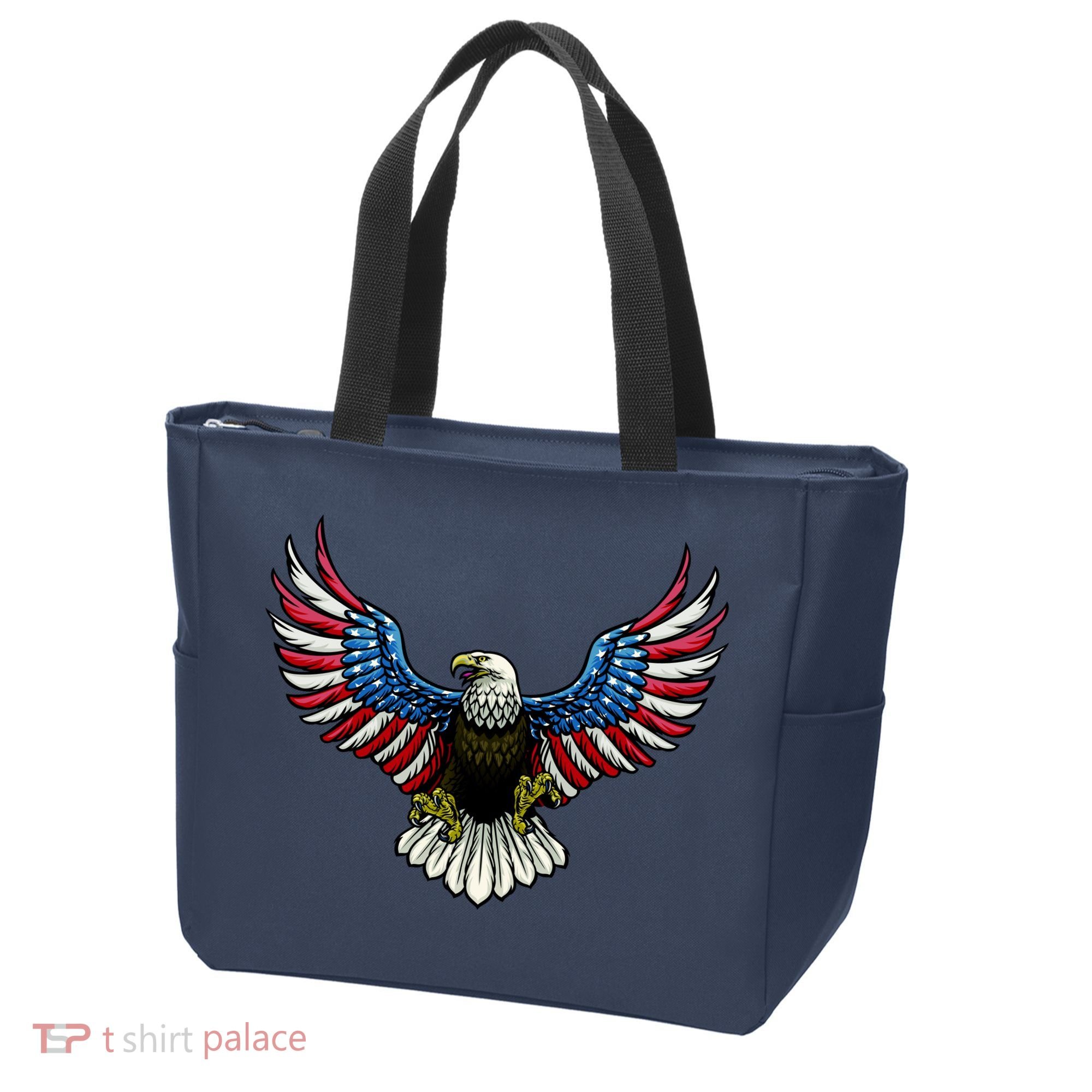Patriotic Eagle Illustration Tote Bag