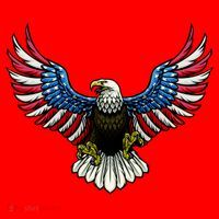 Patriotic Eagle Illustration Santa Hat thumb 1