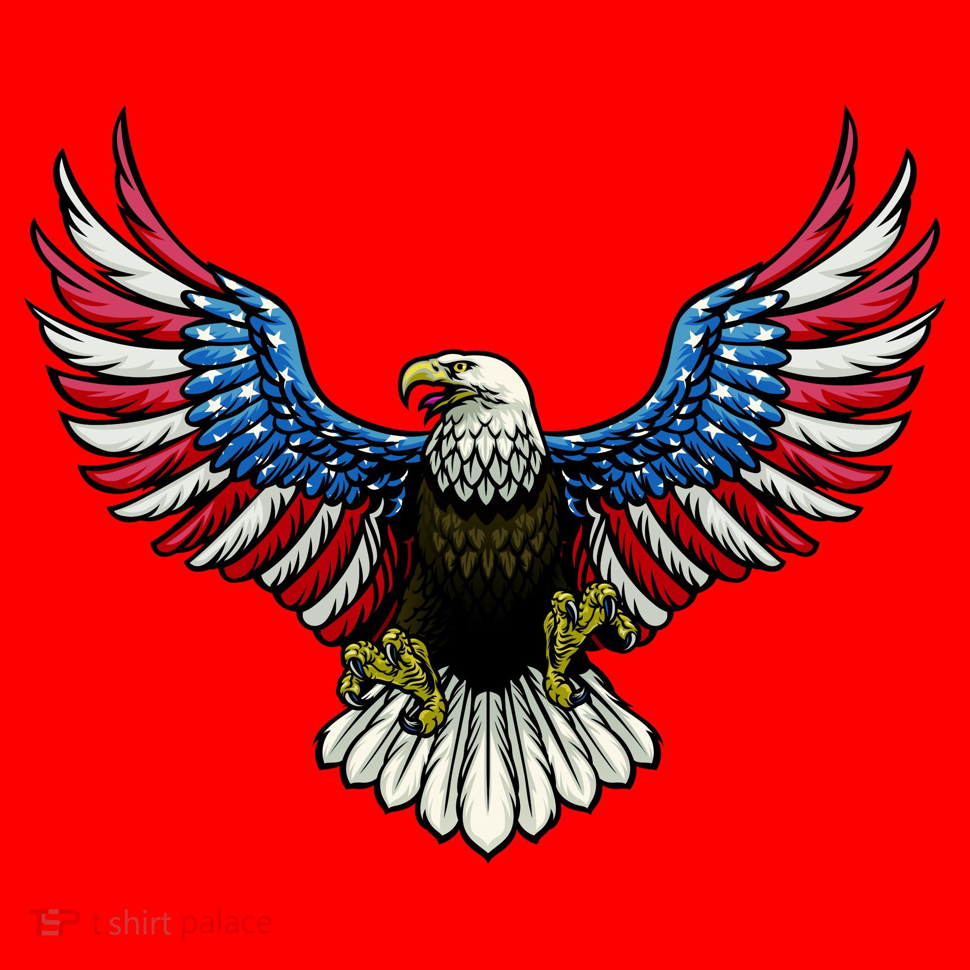 Patriotic Eagle Illustration Santa Hat