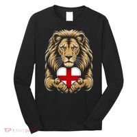 Proud England Lion Engaging Heart English Flag Emblem Gift Long Sleeve Shirt thumb 0