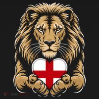 Proud England Lion Engaging Heart English Flag Emblem Gift Long Sleeve Shirt thumb 2