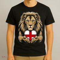 Proud England Lion Engaging Heart English Flag Emblem Gift T-Shirt thumb 3