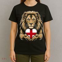Proud England Lion Engaging Heart English Flag Emblem Gift T-Shirt thumb 4