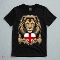 Proud England Lion Engaging Heart English Flag Emblem Gift T-Shirt thumb 5