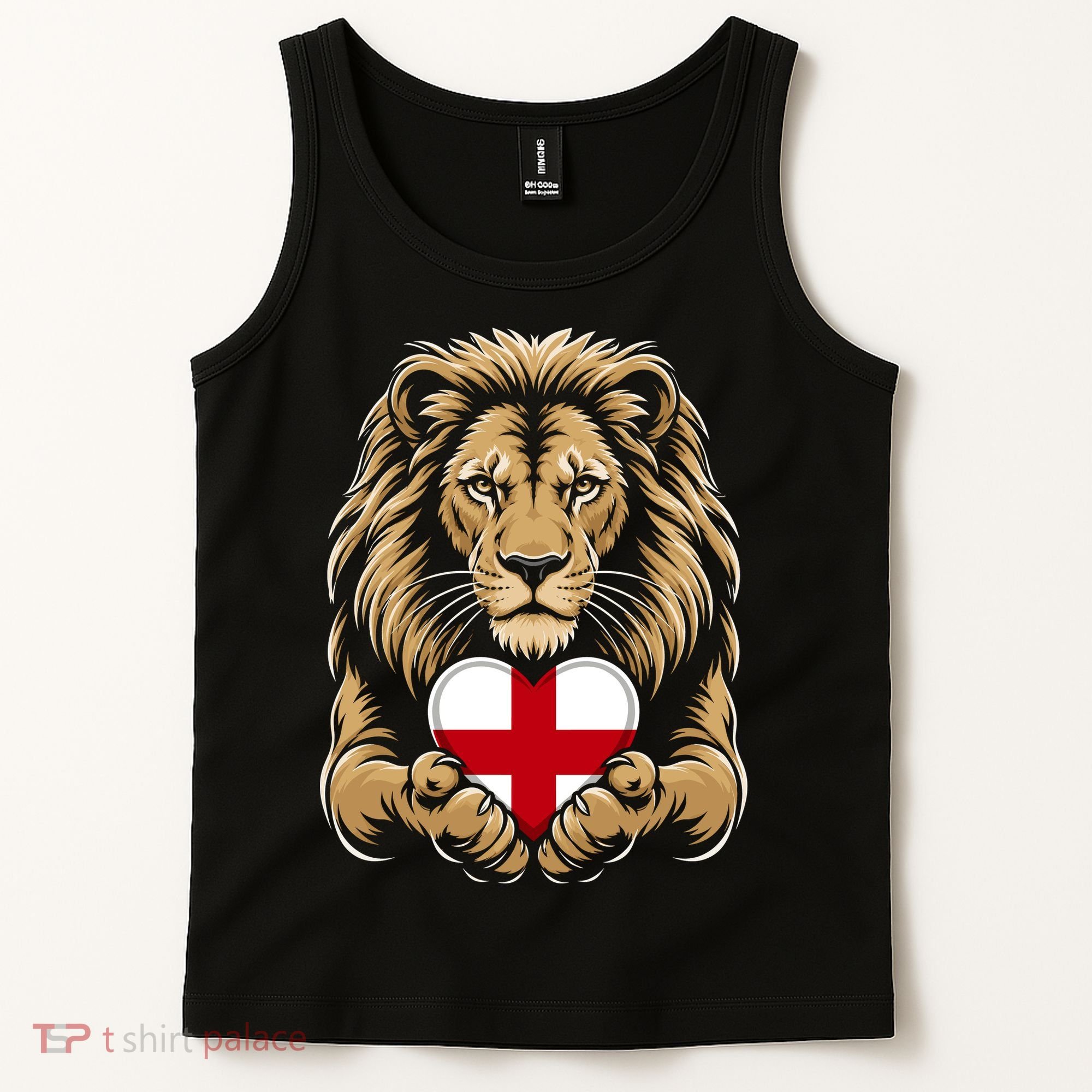 Proud England Lion Engaging Heart English Flag Emblem Gift Tank Top