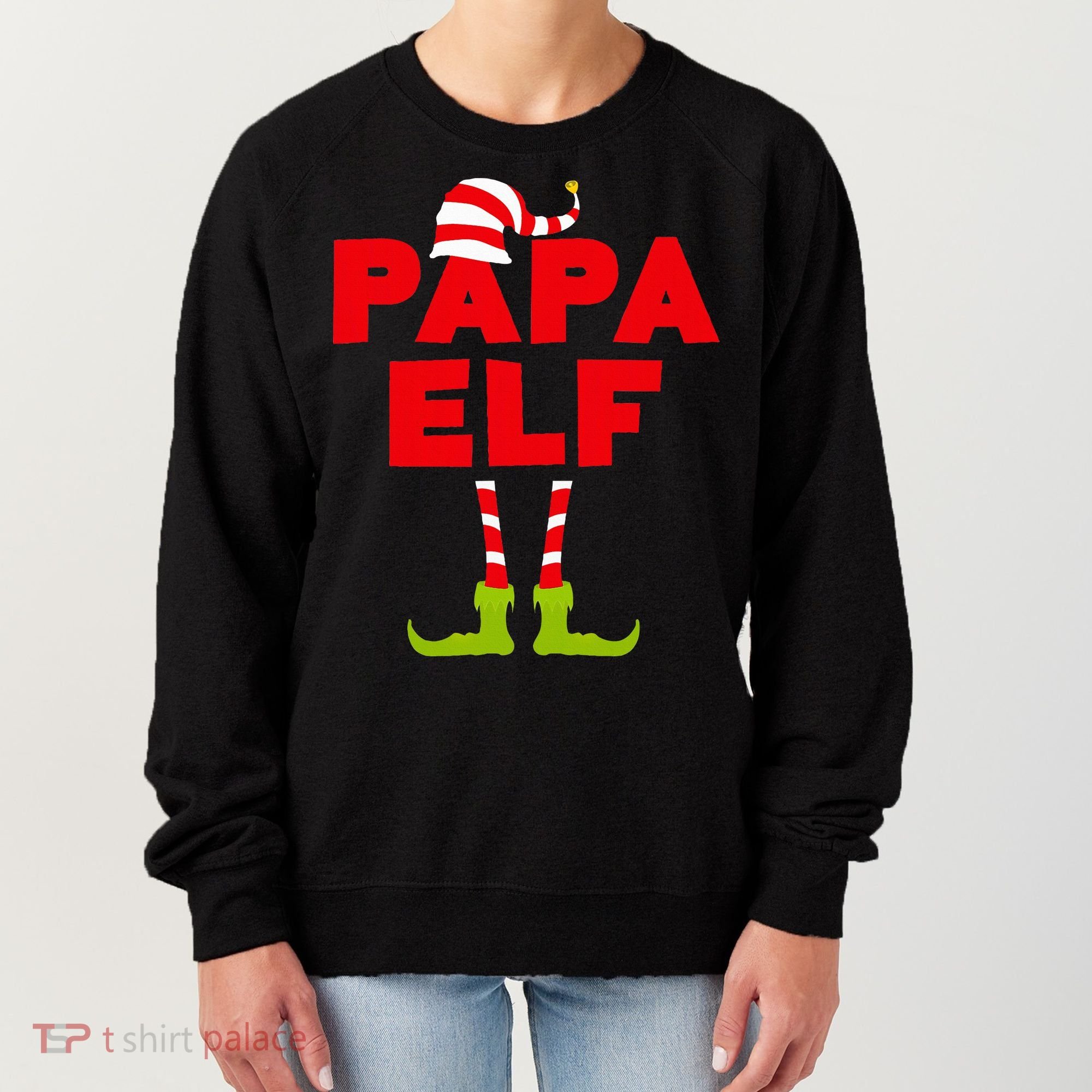 Papa Elf Matching Elf Papa Christmas Women's Sweatshirt