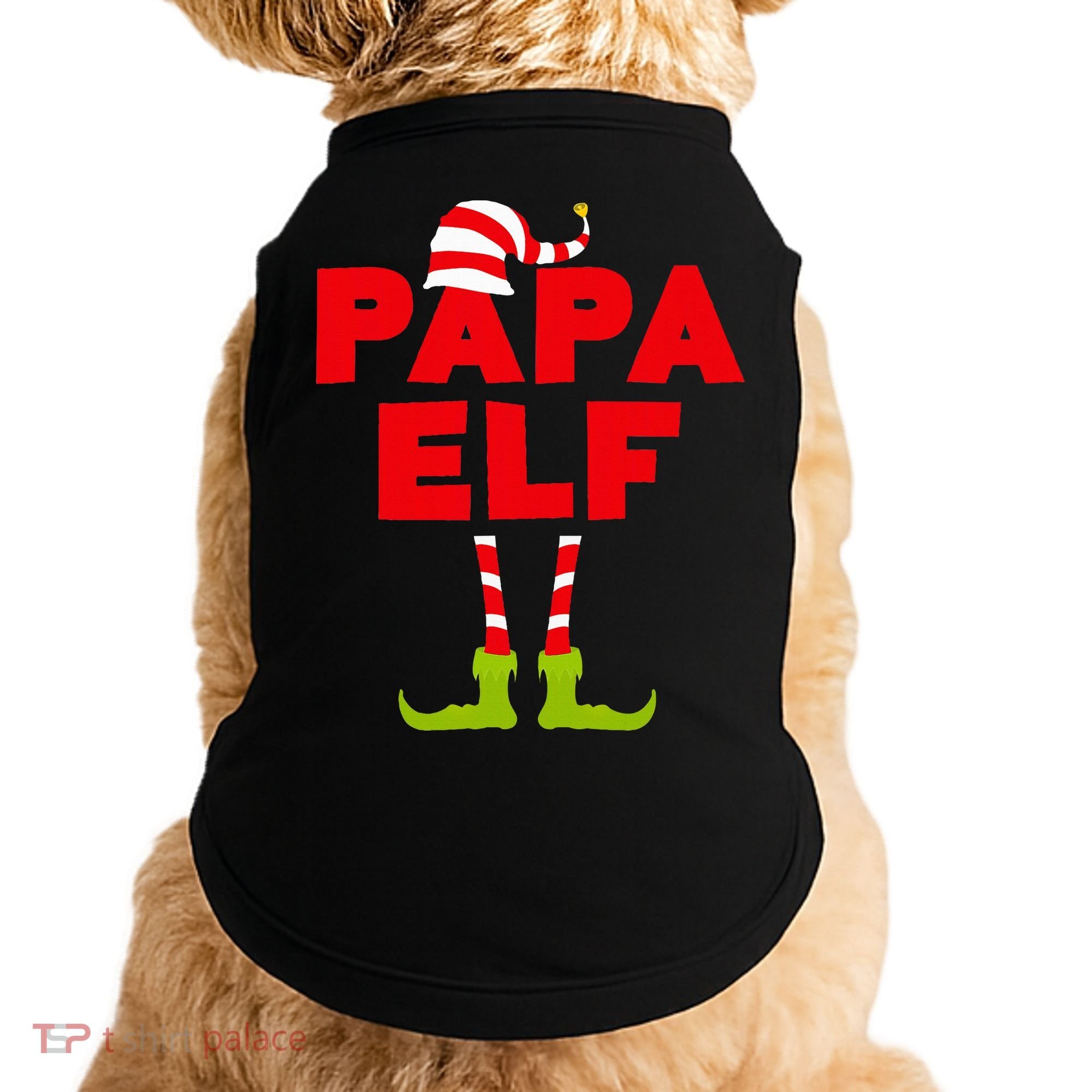 Papa Elf Matching Elf Papa Christmas Doggie Tank