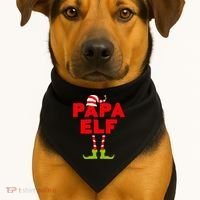 Papa Elf Matching Elf Papa Christmas USA-Made Doggie Bandana thumb 1
