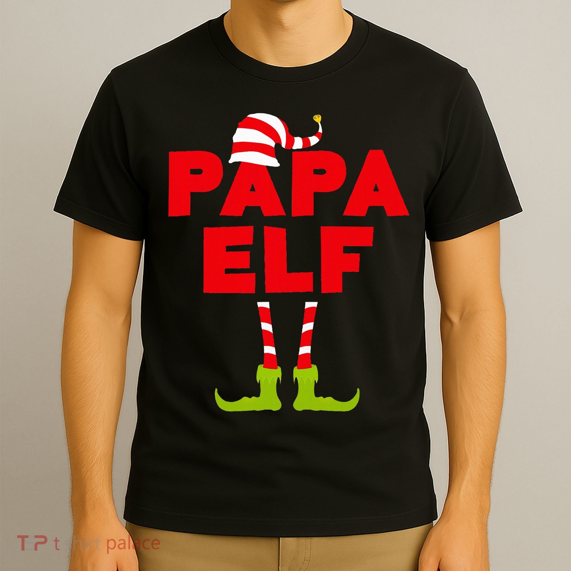 Papa Elf Matching Elf Papa Christmas T-Shirt