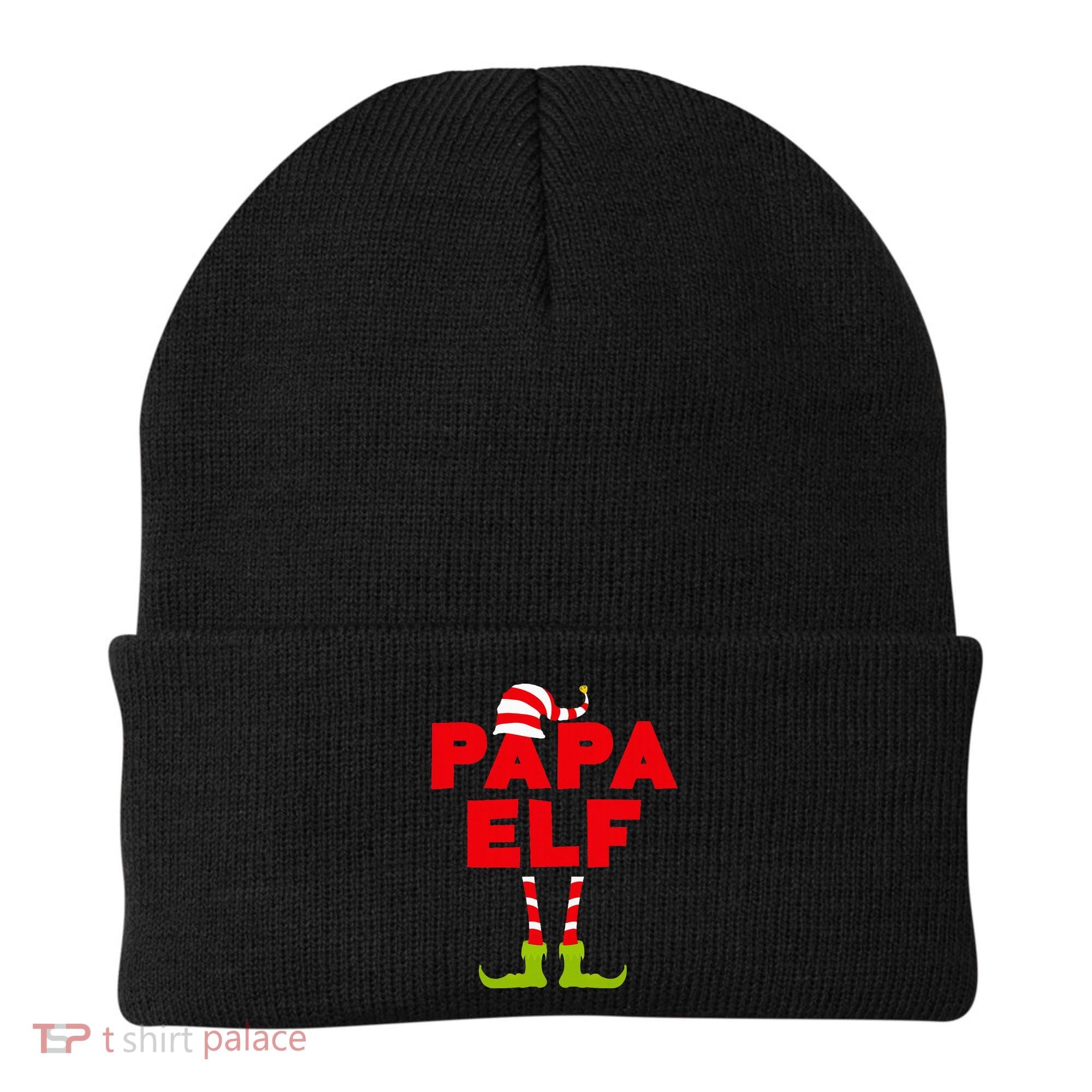 Papa Elf Matching Elf Papa Christmas Beanie