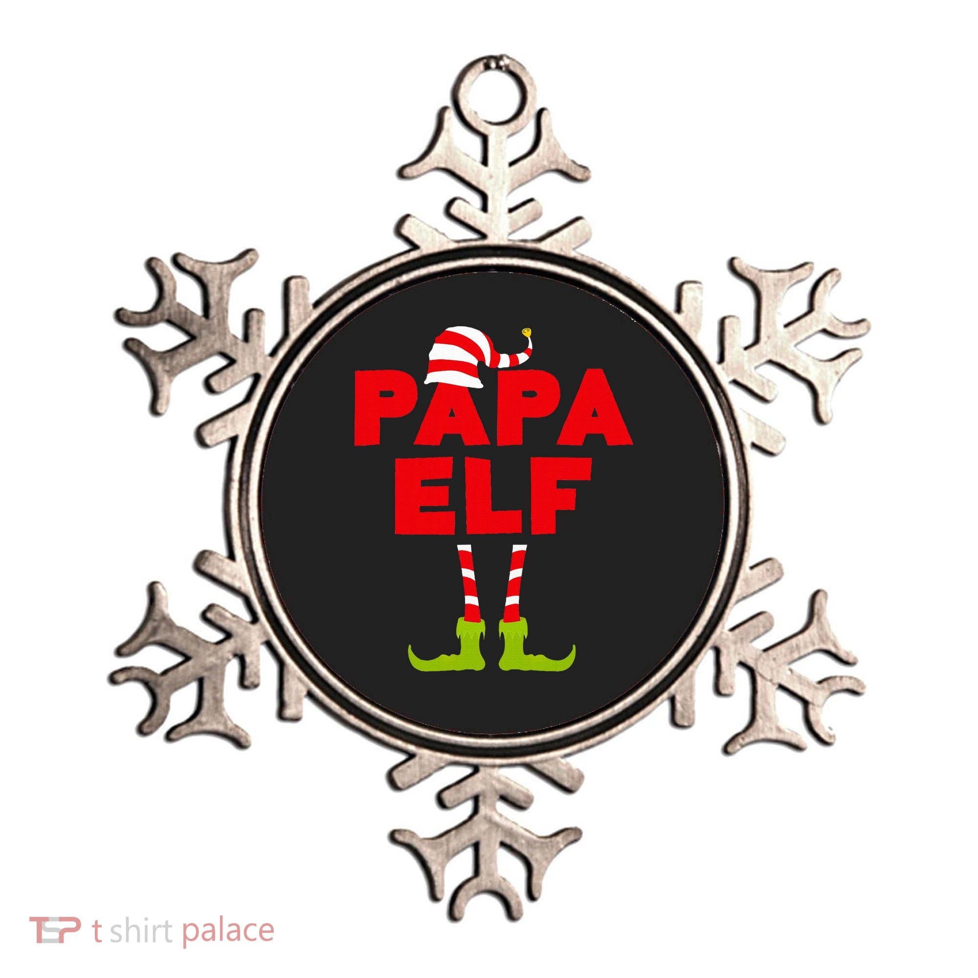 Papa Elf Matching Elf Papa Christmas Ornament