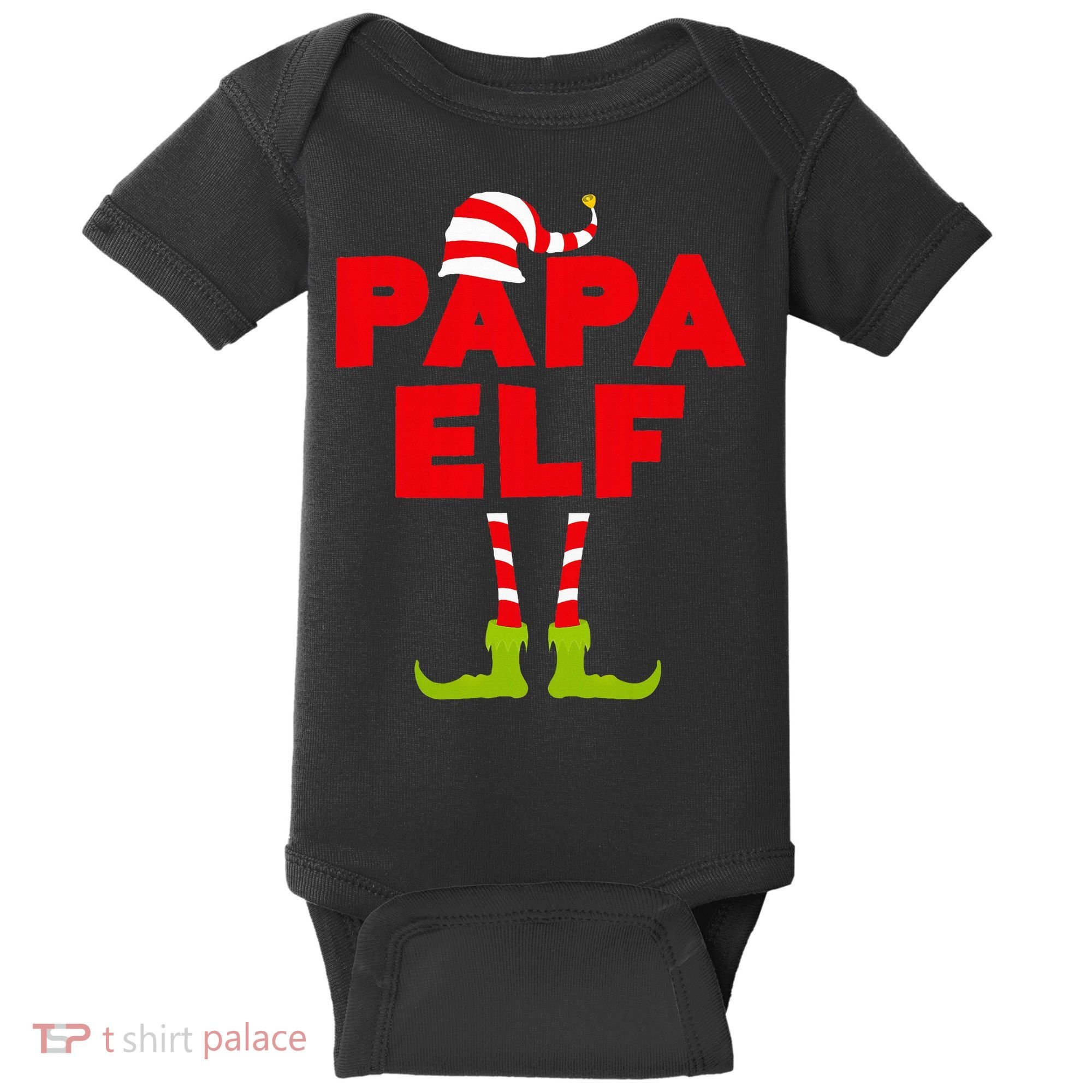 Papa Elf Matching Elf Papa Christmas Baby Bodysuit