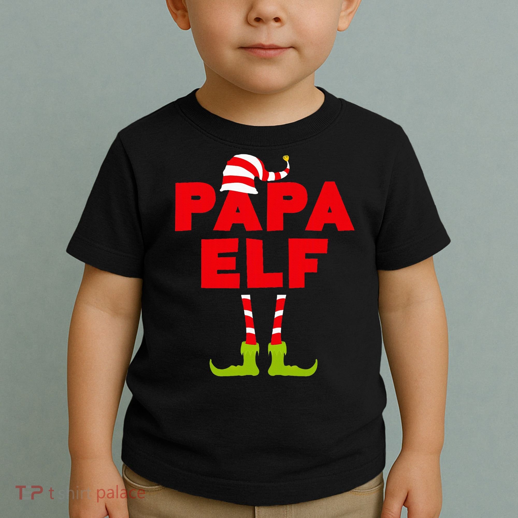 Papa Elf Matching Elf Papa Christmas Toddler T-Shirt