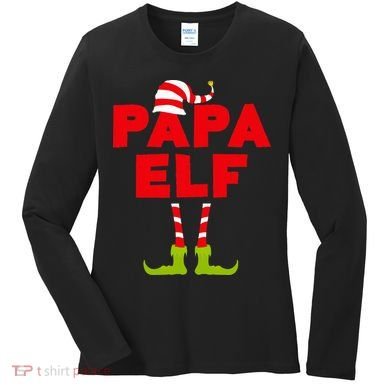 Papa Elf Matching Elf Papa Christmas Women's Long Sleeve Shirt