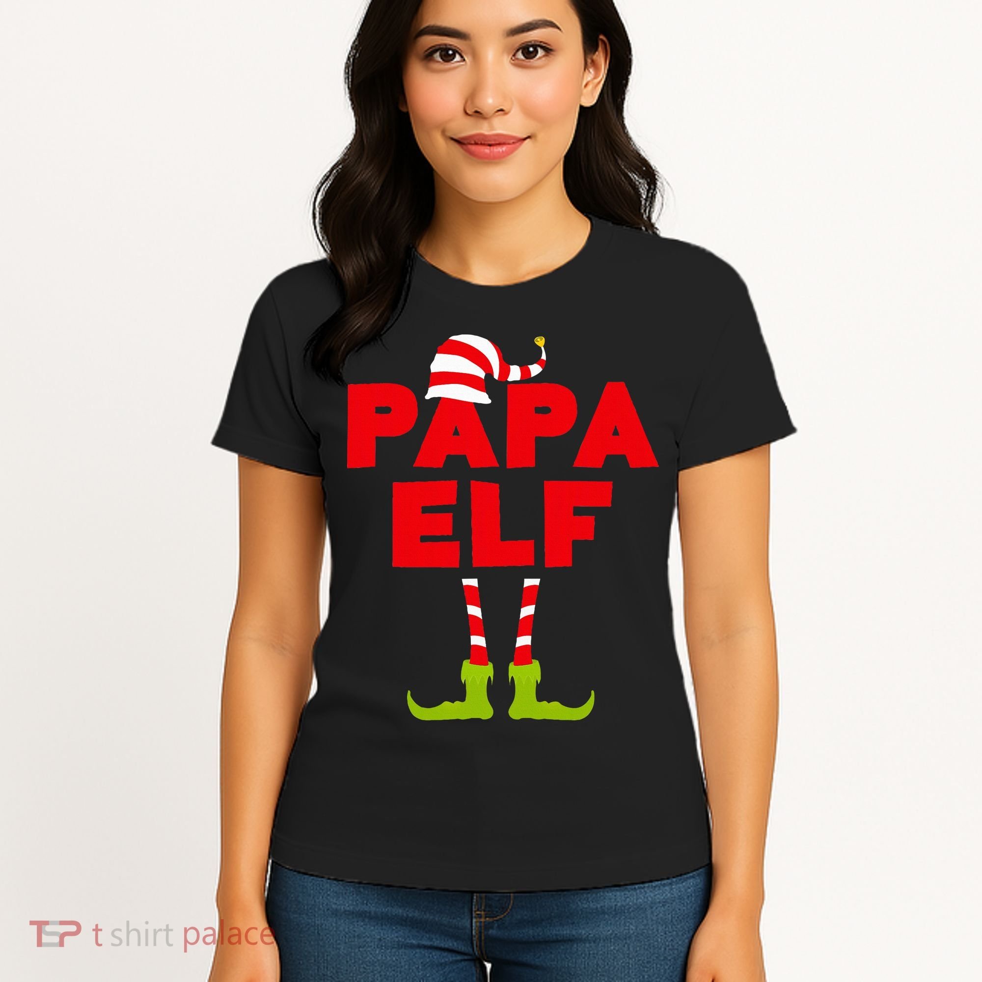 Papa Elf Matching Elf Papa Christmas Women's T-Shirt