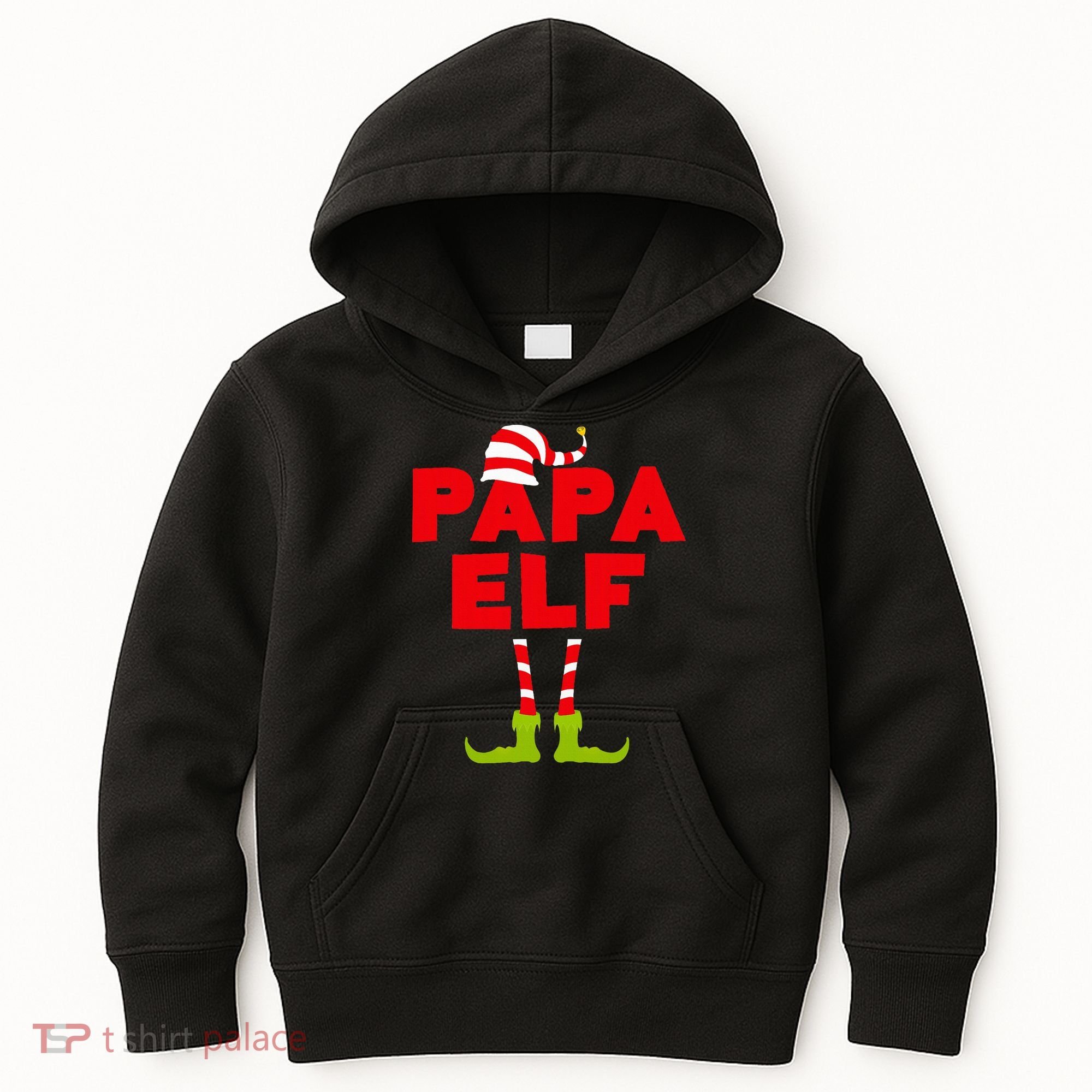 Papa Elf Matching Elf Papa Christmas Kids Hoodie
