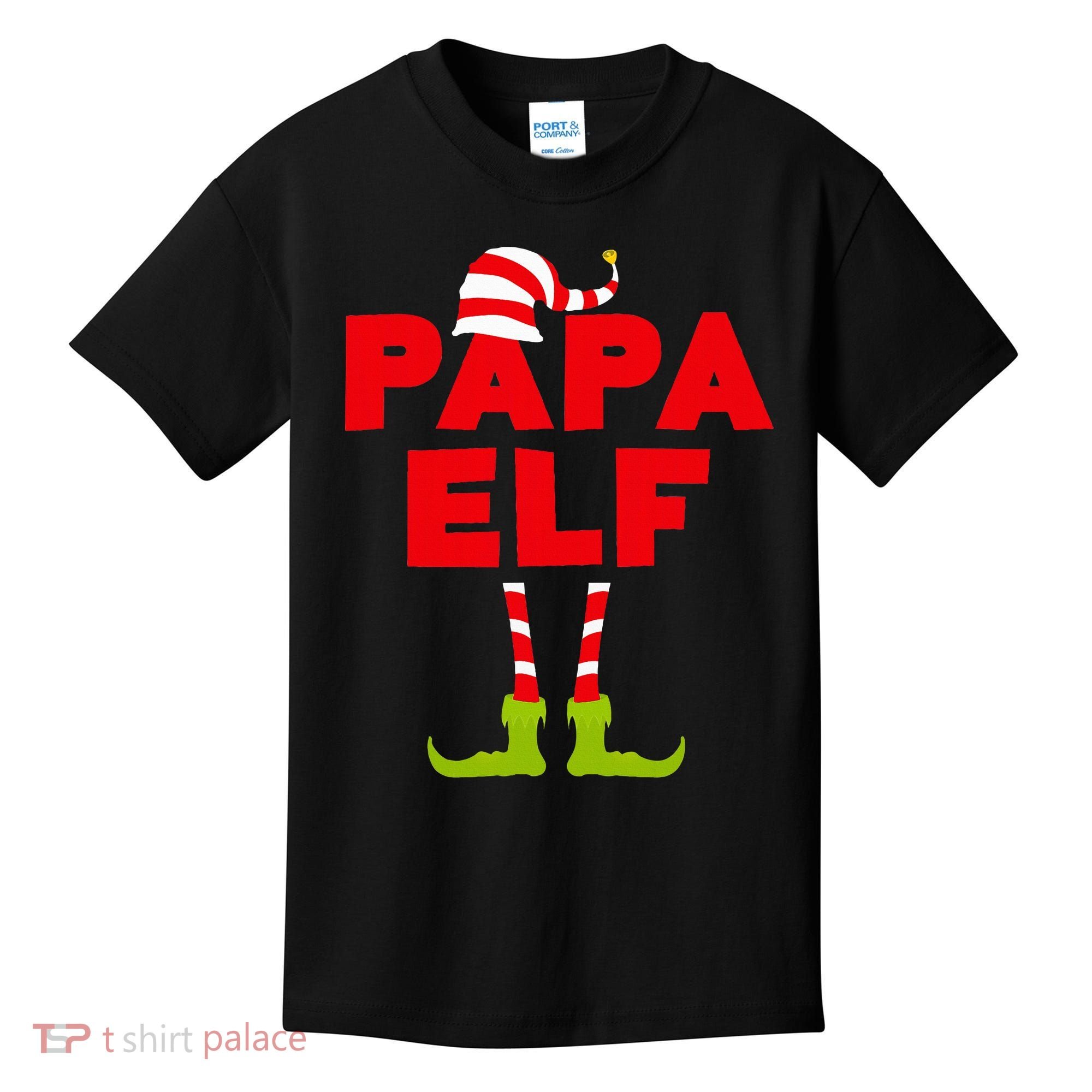 Papa Elf Matching Elf Papa Christmas Kids T-Shirt