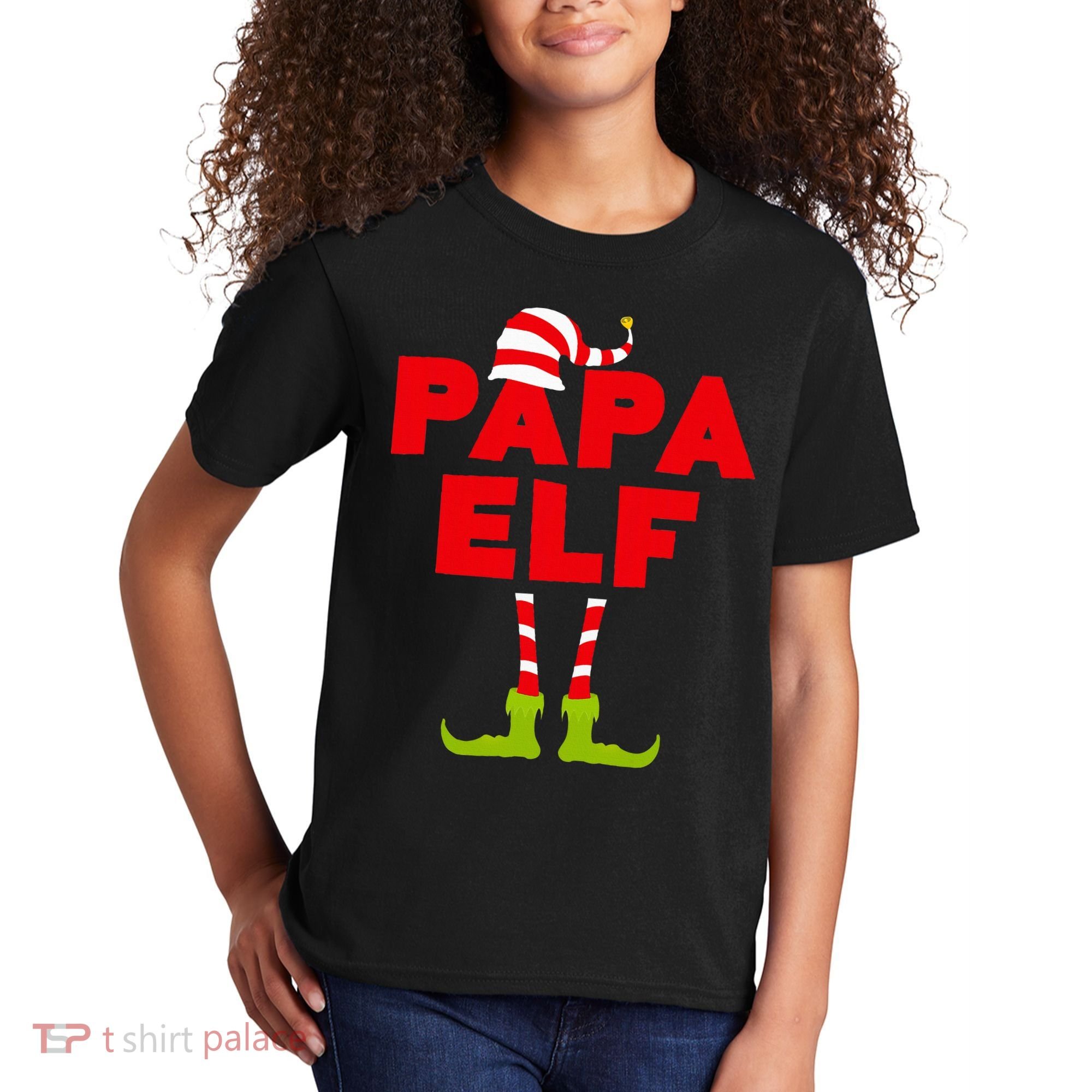 Papa Elf Matching Elf Papa Christmas Kids T-Shirt