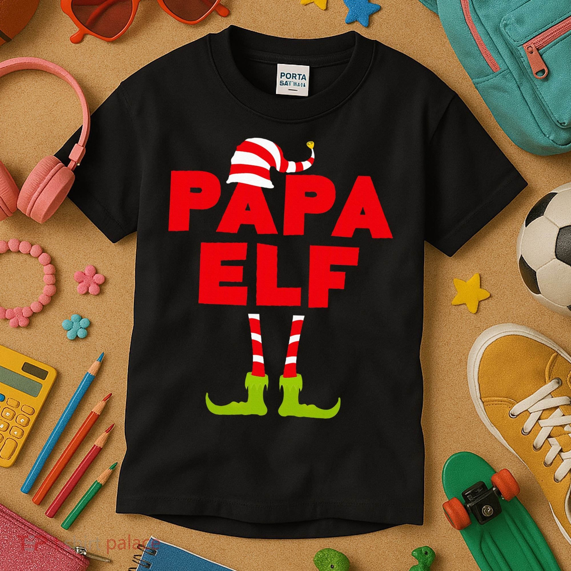 Papa Elf Matching Elf Papa Christmas Kids T-Shirt