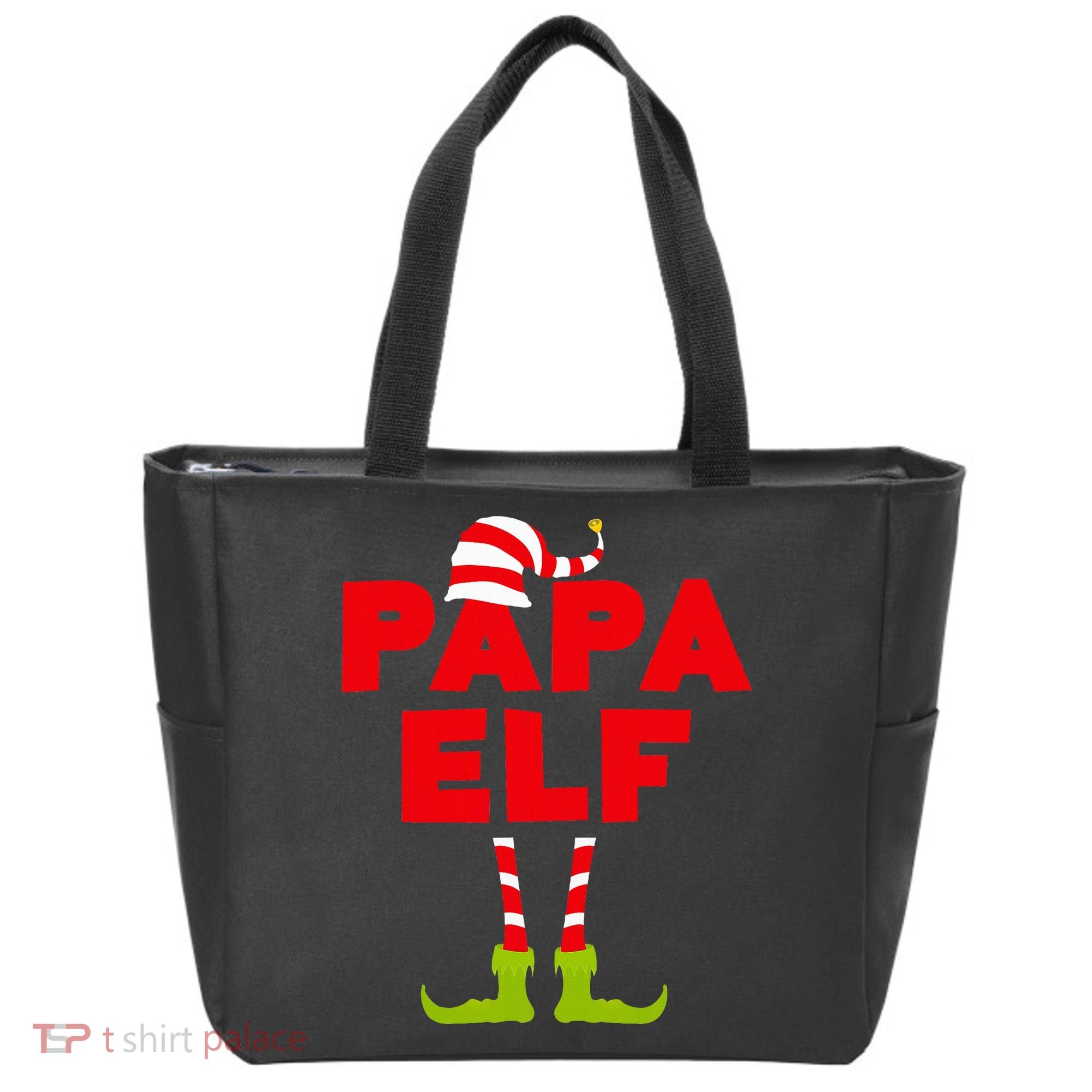 Papa Elf Matching Elf Papa Christmas Tote Bag