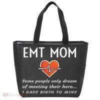 Proud Emt Mom Emergency Medical Technician Mother Quote Gift Tote Bag thumb 0