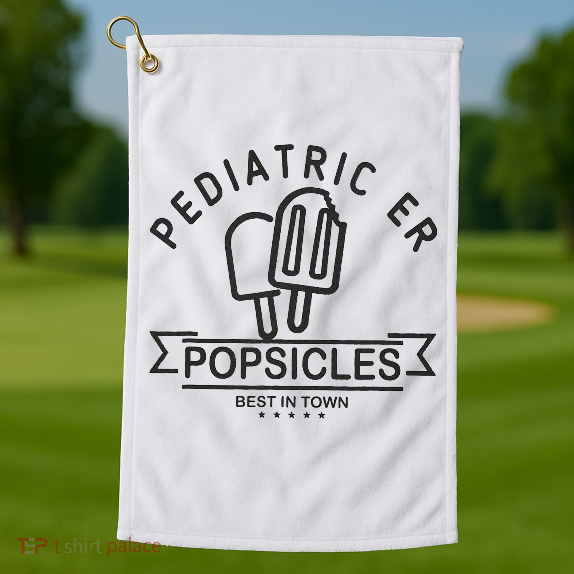 Pediatric Emergency Nurse Popsicle Funny ER ED Nurse Peds Rn Golf Towel