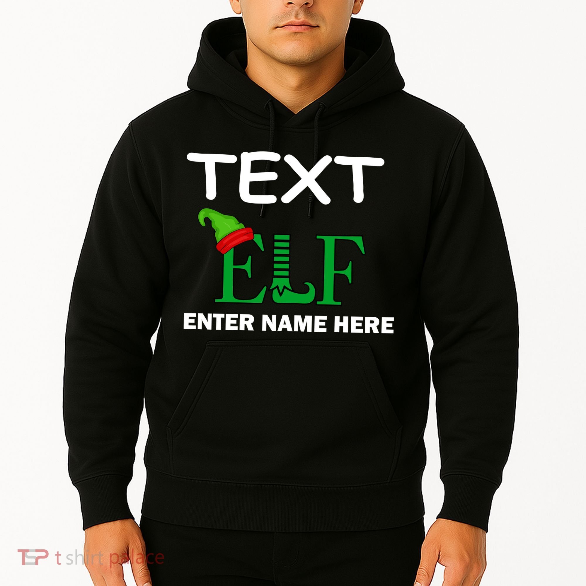 Personalize Elf Name Custom Family Matching Christmas Hoodie