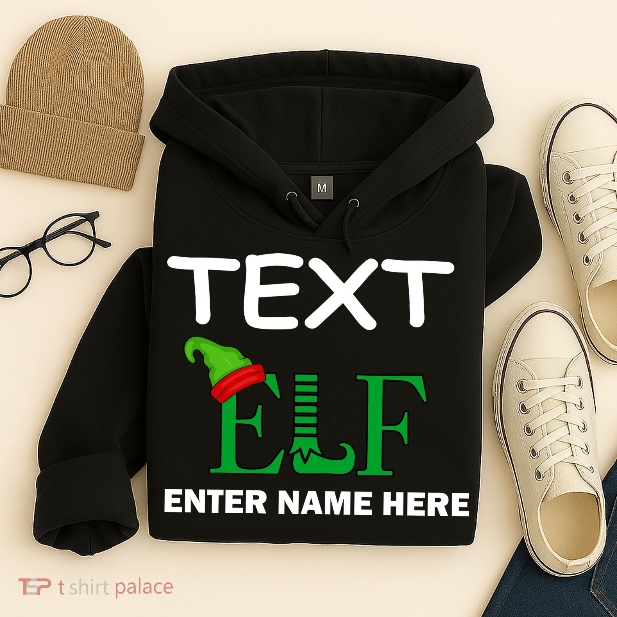 Personalize Elf Name Custom Family Matching Christmas Hoodie