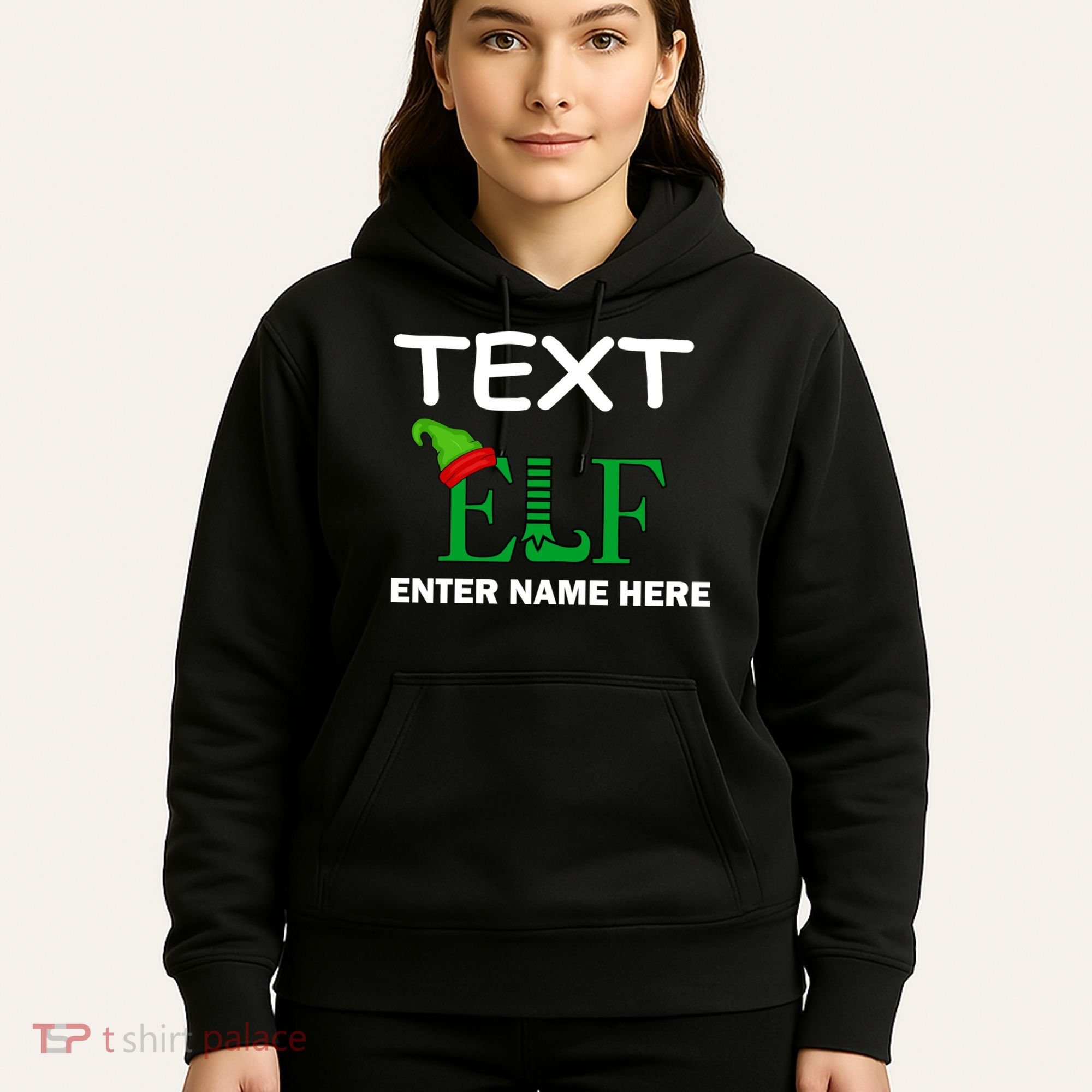 Personalize Elf Name Custom Family Matching Christmas Hoodie