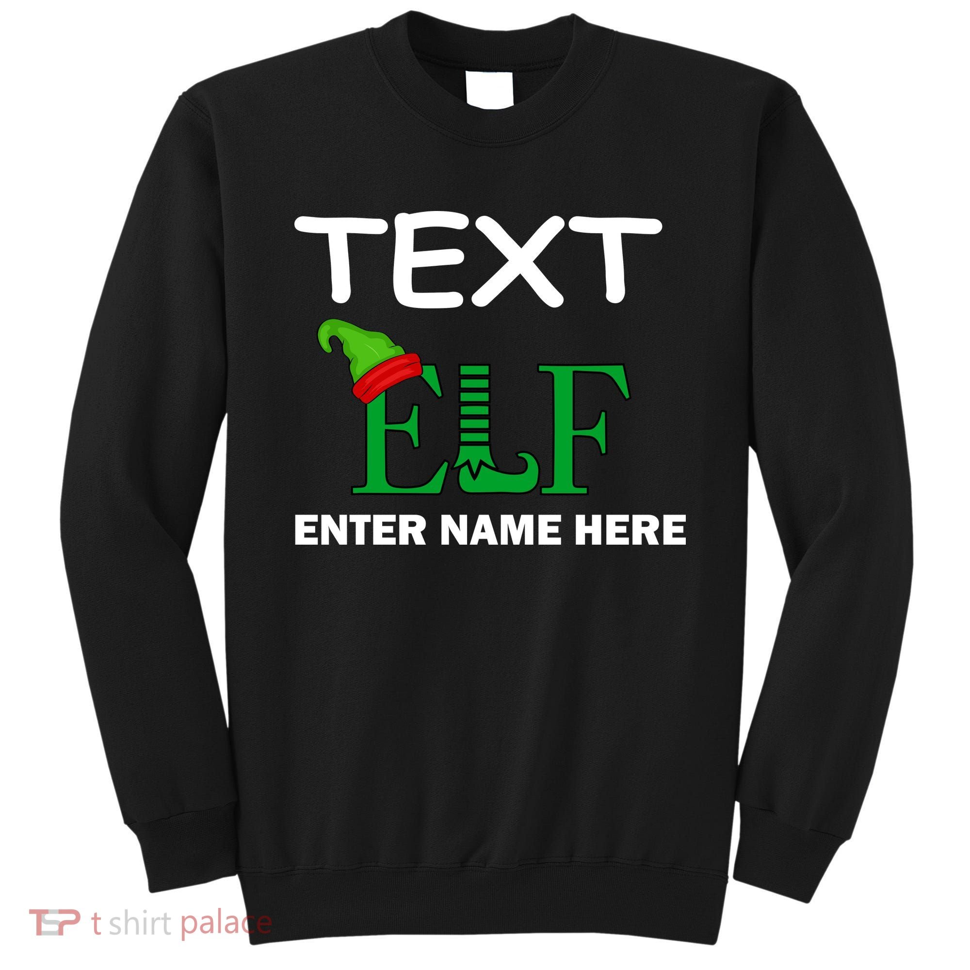 Personalize Elf Name Custom Family Matching Christmas Sweatshirt