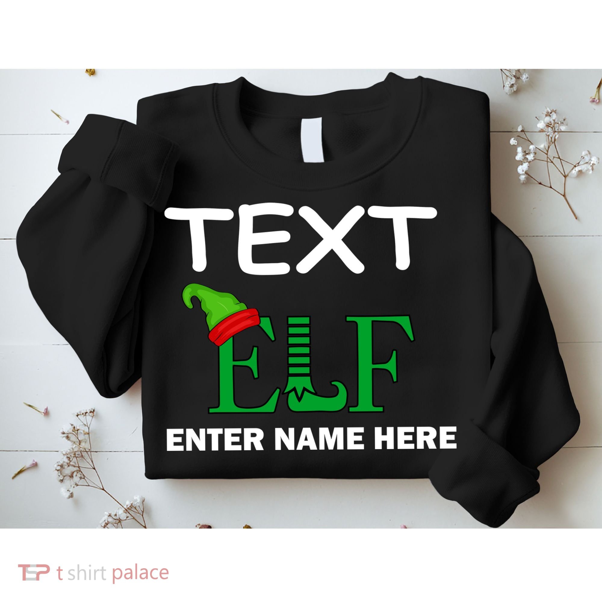 Personalize Elf Name Custom Family Matching Christmas Sweatshirt