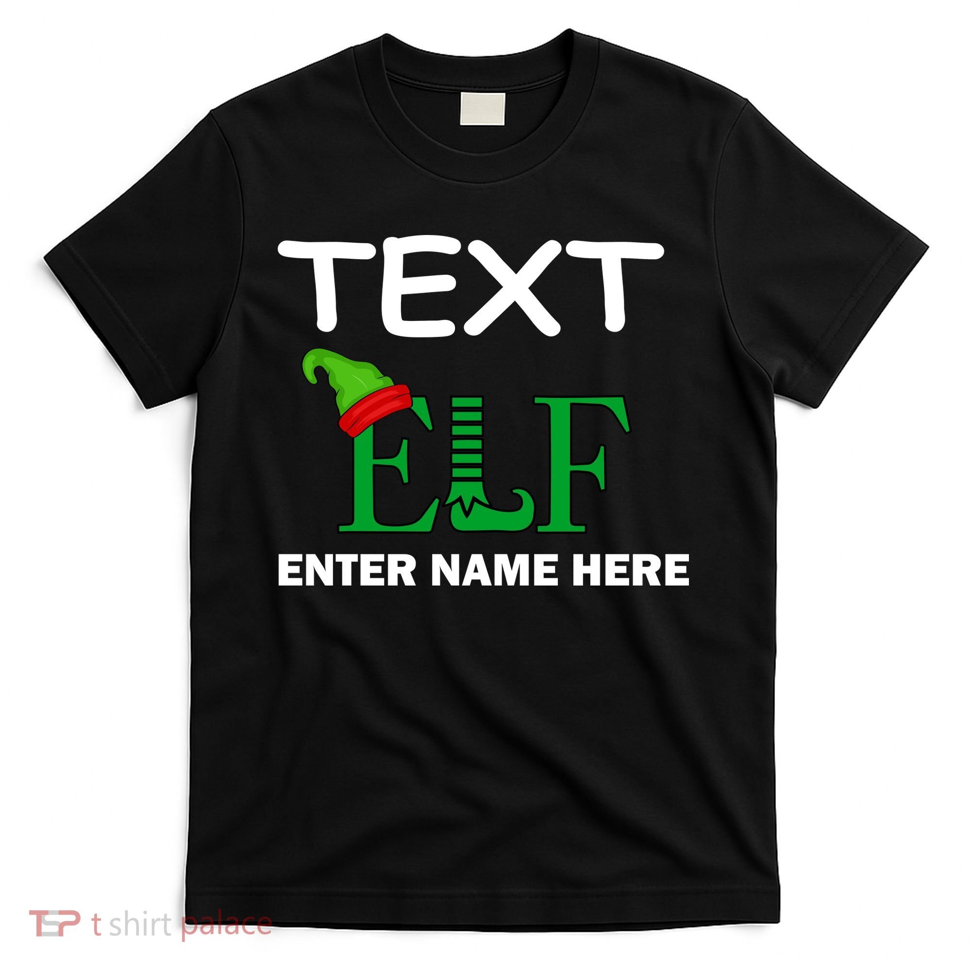 Personalize Elf Name Custom Family Matching Christmas T-Shirt