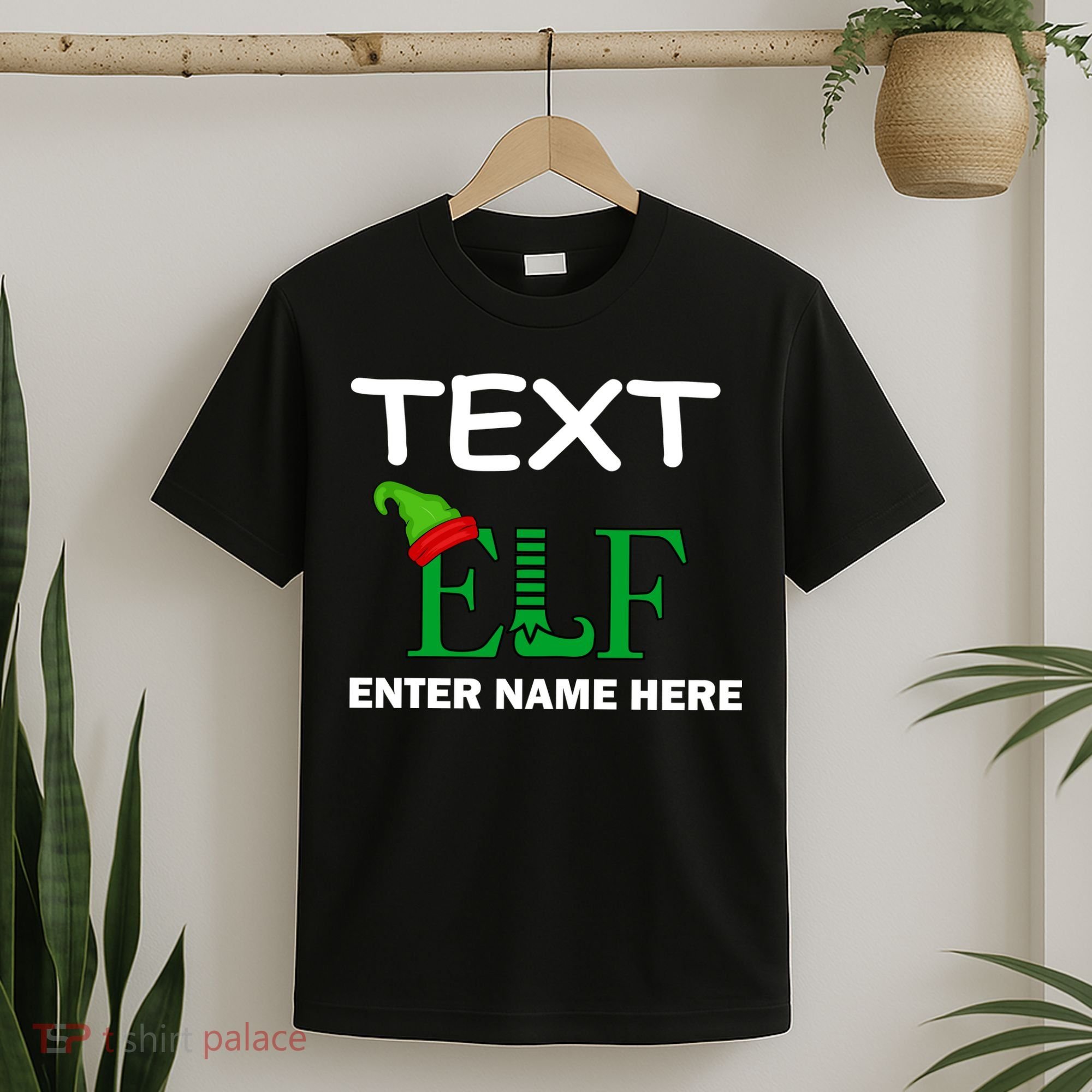 Personalize Elf Name Custom Family Matching Christmas T-Shirt
