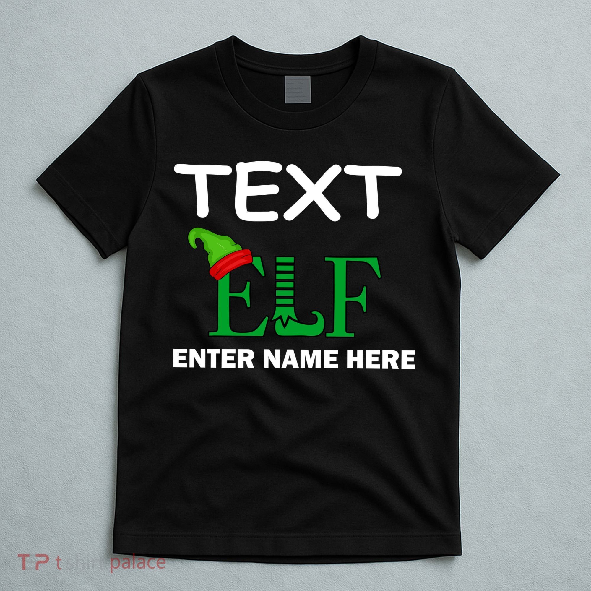 Personalize Elf Name Custom Family Matching Christmas T-Shirt
