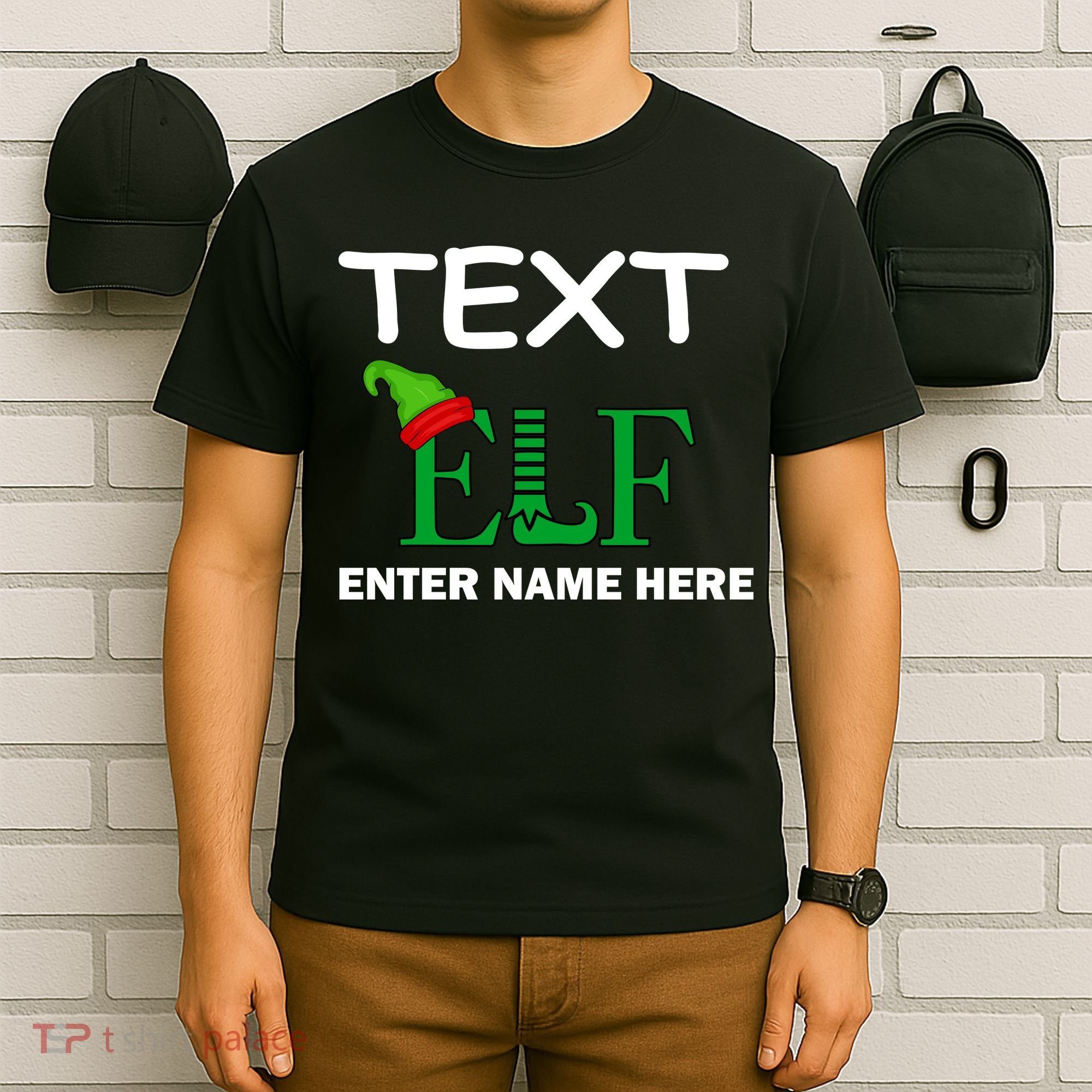 Personalize Elf Name Custom Family Matching Christmas T-Shirt