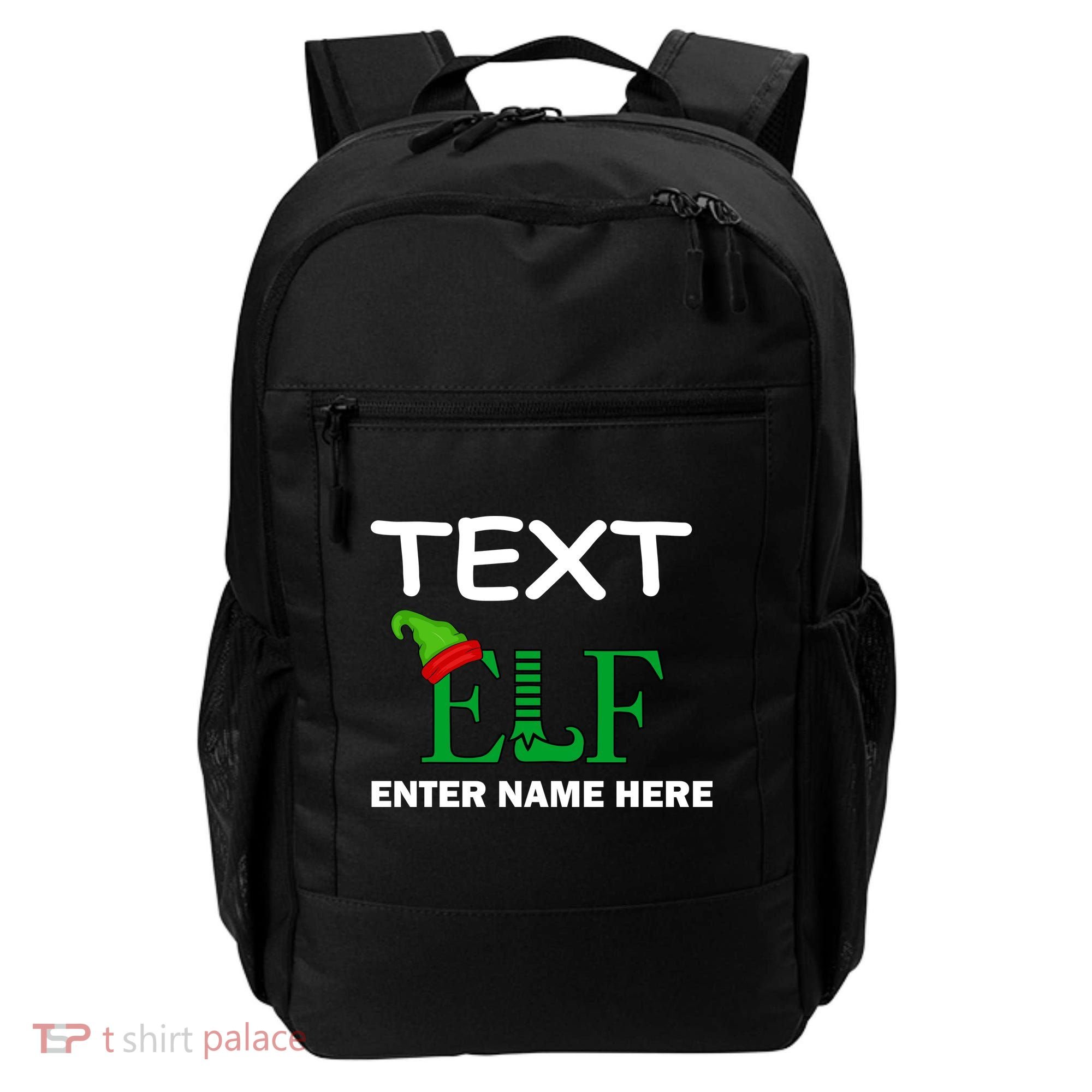 Personalize Elf Name Custom Family Matching Christmas Backpack