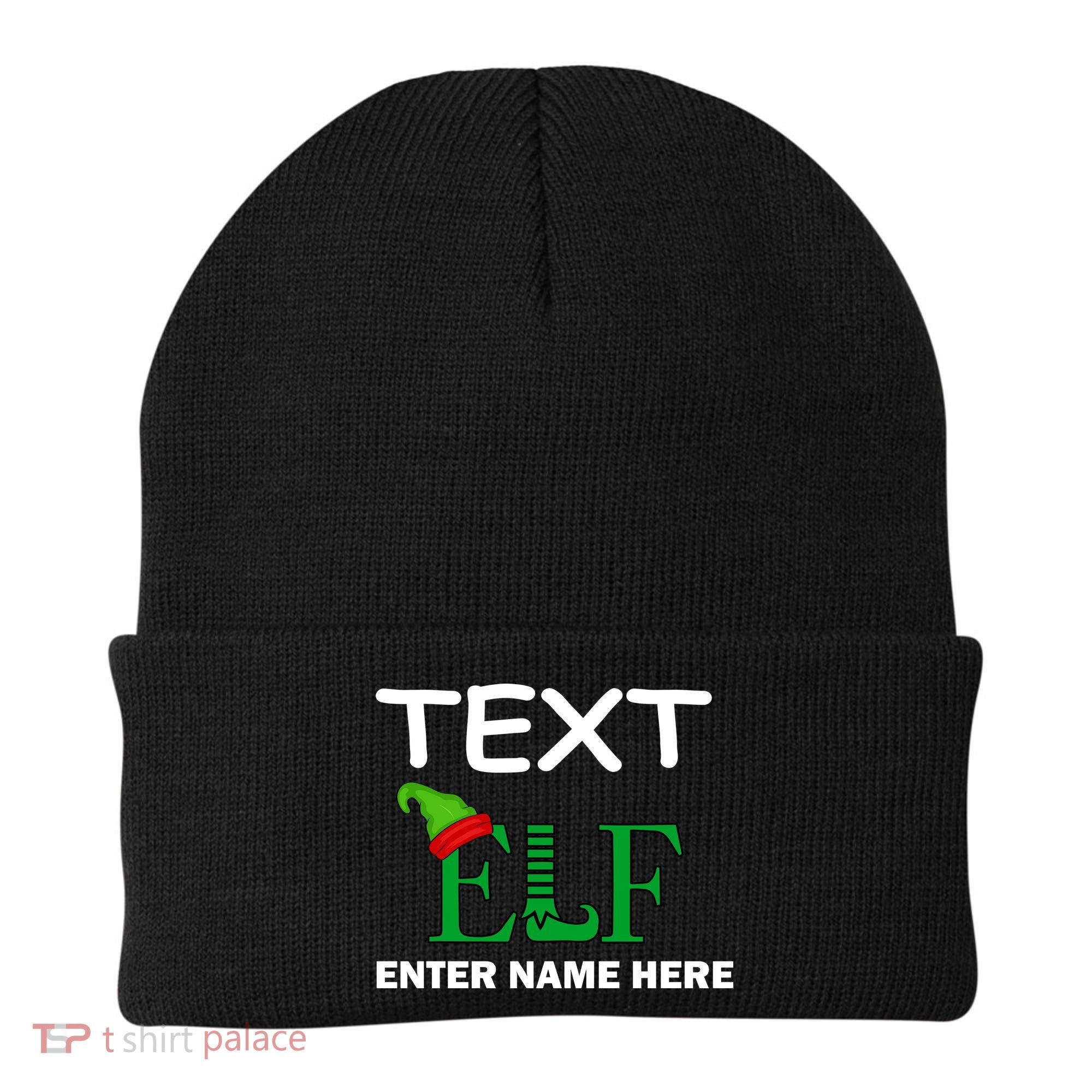 Personalize Elf Name Custom Family Matching Christmas Beanie