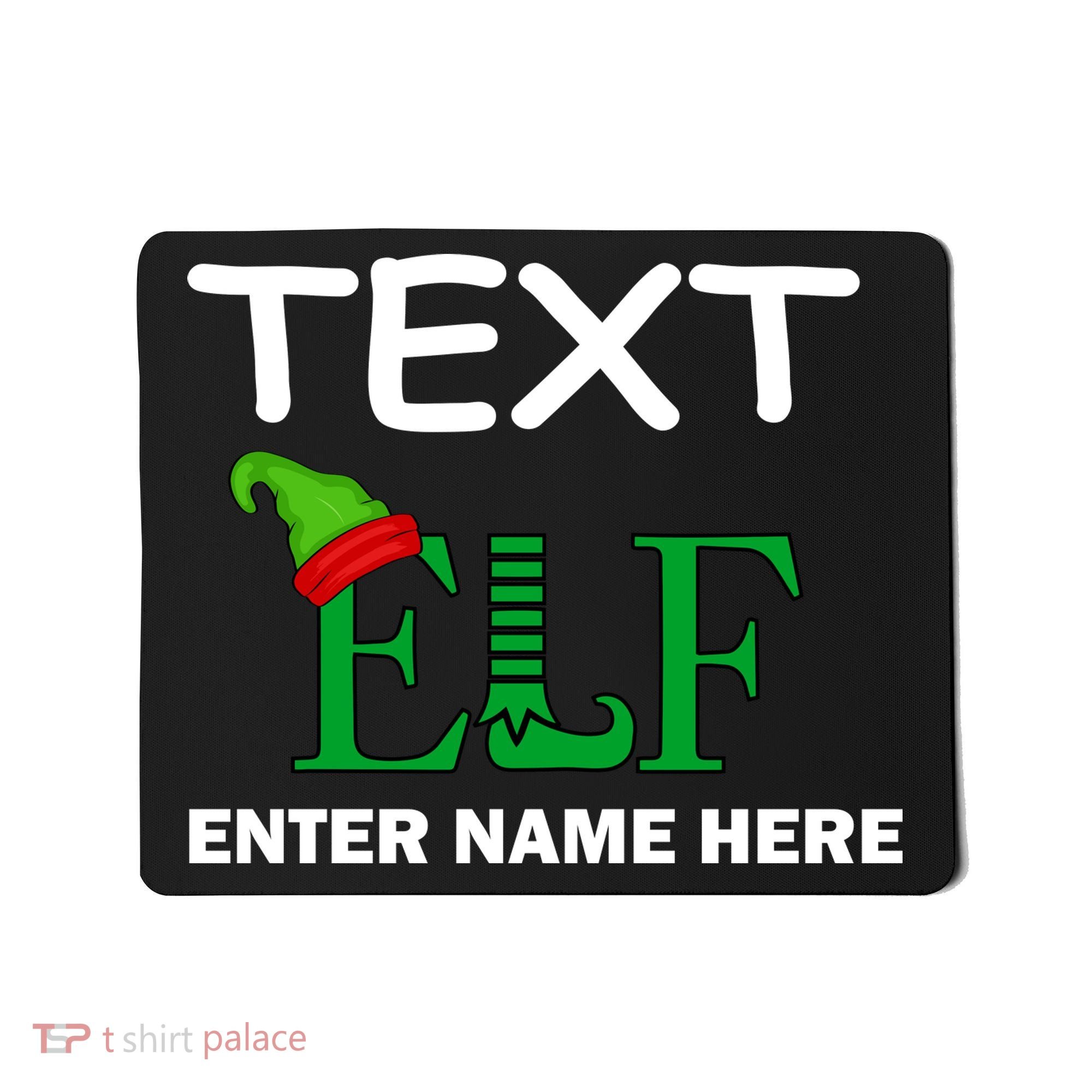 Personalize Elf Name Custom Family Matching Christmas Mousepad