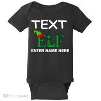 Personalize Elf Name Custom Family Matching Christmas Baby Bodysuit thumb 0