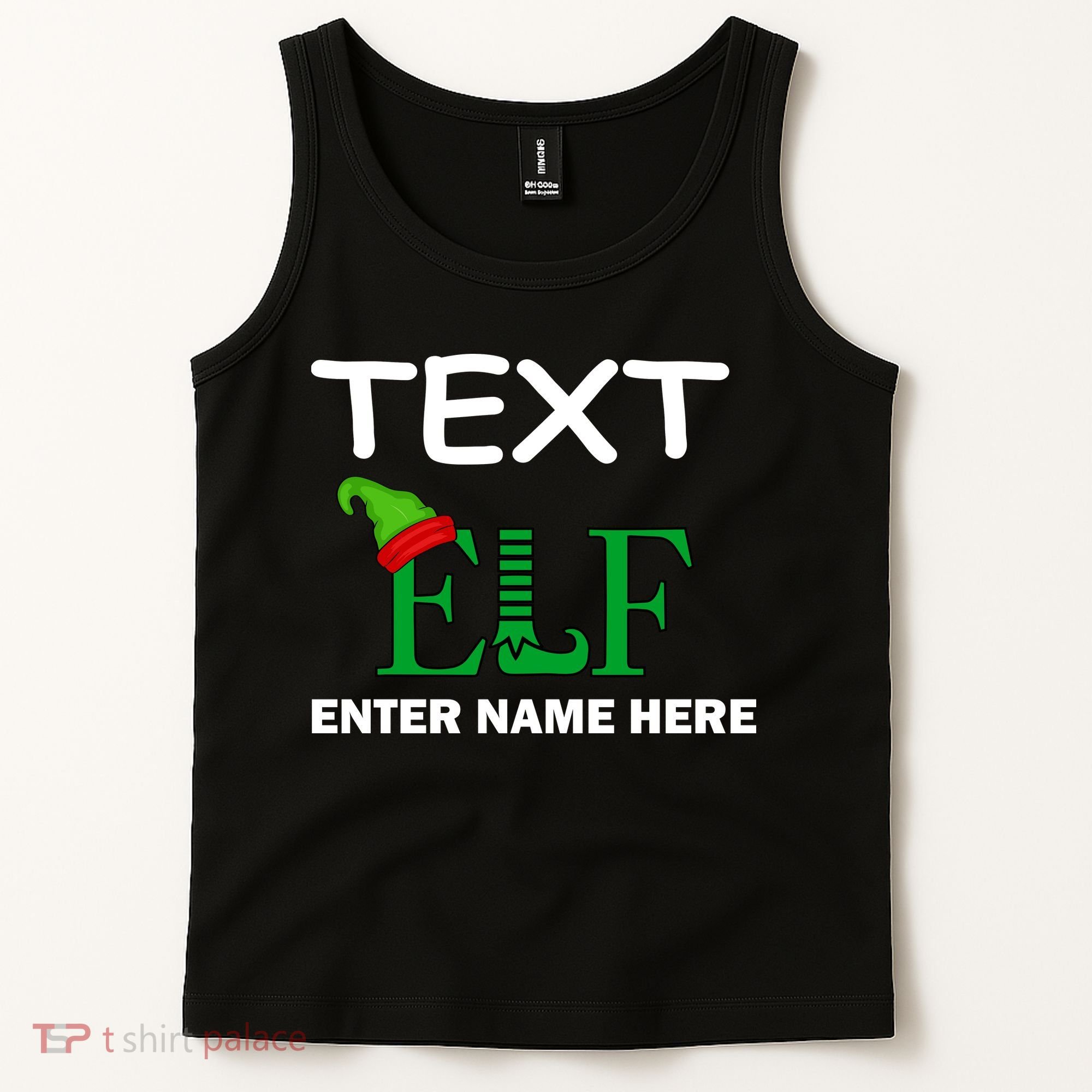 Personalize Elf Name Custom Family Matching Christmas Tank Top