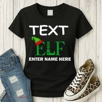 Personalize Elf Name Custom Family Matching Christmas Women's T-Shirt thumb 3