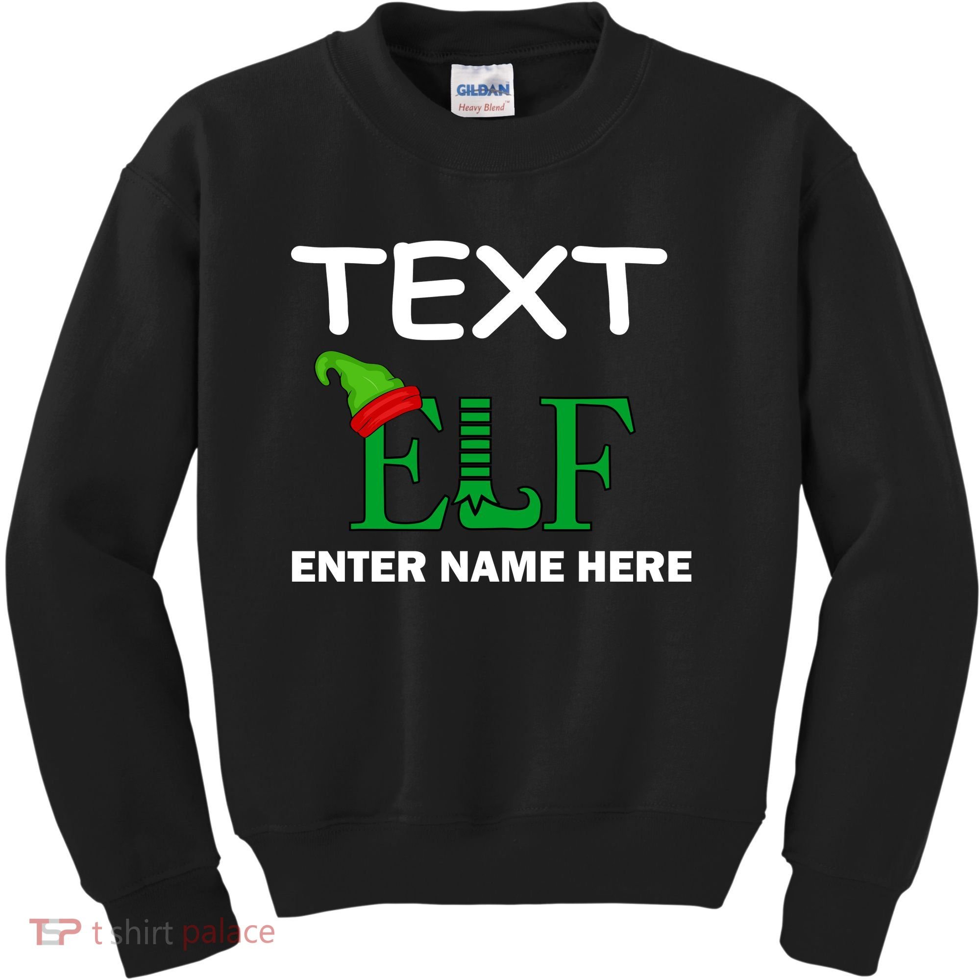 Personalize Elf Name Custom Family Matching Christmas Kids Sweatshirt